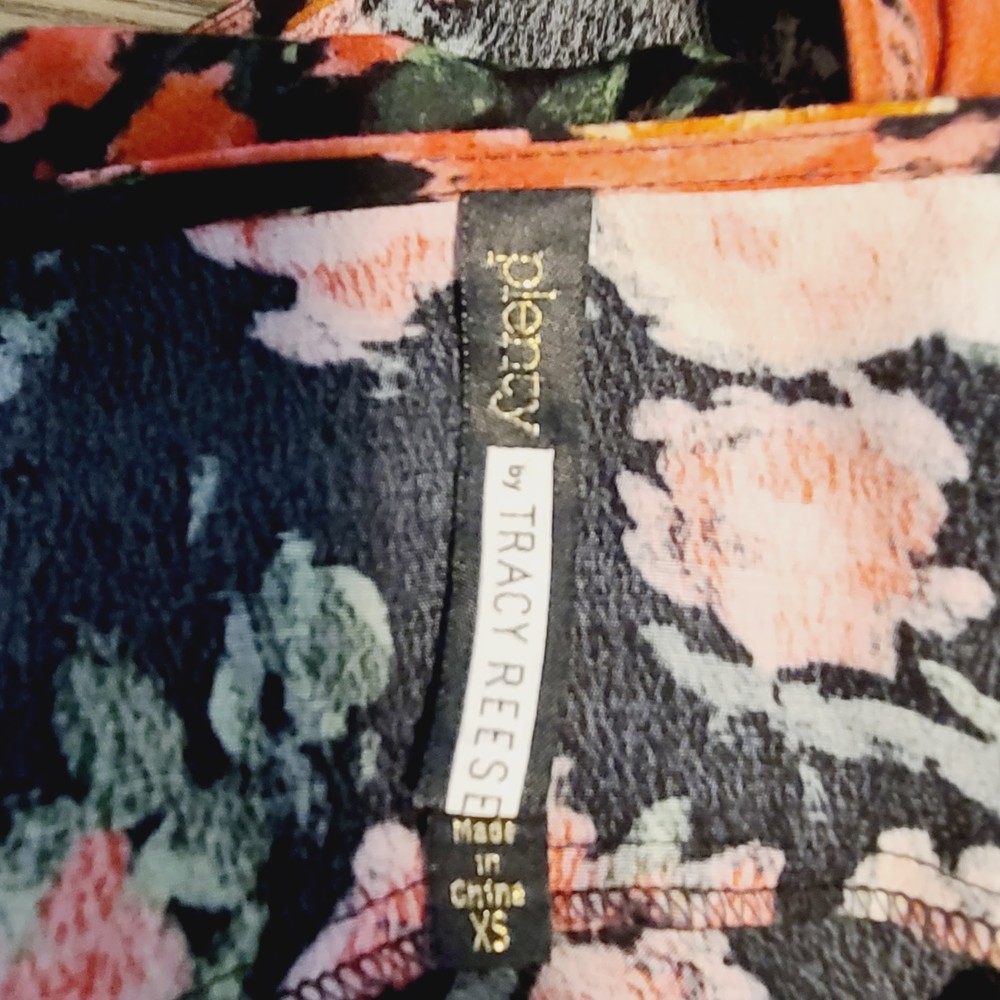 Plenty By Tracy Reese Floral Jumpsuit XS Black Red Flowers Sleeveless Wide-Leg - Picture 6 of 6